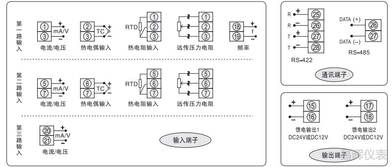 SWP-LCD-R無(wú)紙記錄儀接線圖