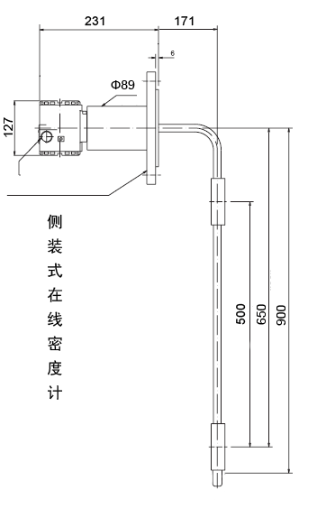 智能在線密度計(jì)外形尺寸圖