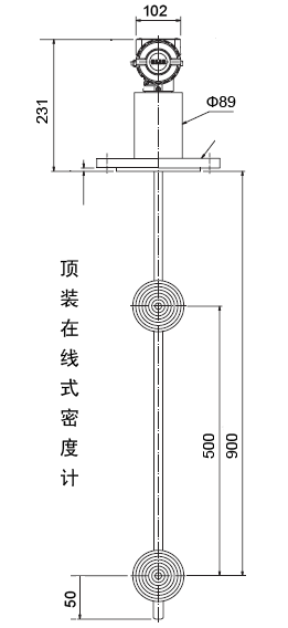 智能在線密度計(jì)外形安裝尺寸圖