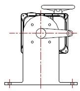 PSQ角行程執(zhí)行機(jī)構(gòu)安裝支架示意圖