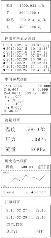 貿(mào)易結(jié)算流量積算儀測(cè)量顯示二屏畫(huà)面