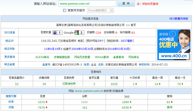 http://m.prosperiteweb.com/在站長工具的查詢數(shù)據(jù)截圖