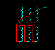 有載分接開(kāi)關(guān)的三相變壓器電氣符號(hào)