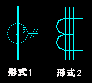 具有三條穿線一次導(dǎo)體的脈沖變壓器或電流互感器電氣符號(hào)