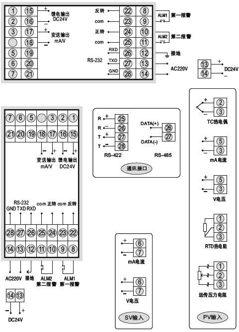 SWP-ND825閥位控制調(diào)節(jié)器接線圖