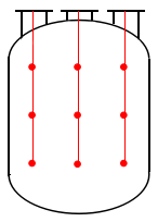 反應(yīng)器床層溫度測量帶套管多點(diǎn)熱電偶軸向安裝