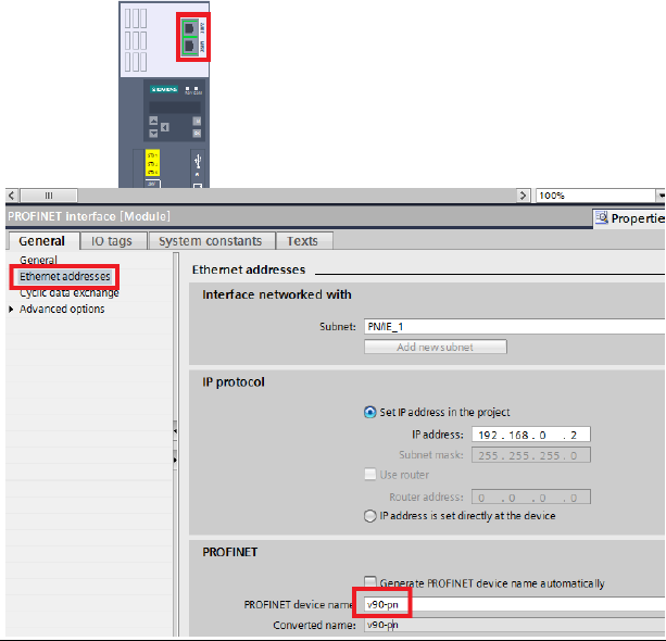 V90 PN的IP地址和Profinet Device Name的設(shè)置