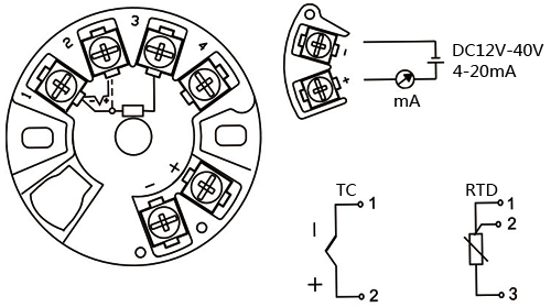熱電阻一體化溫度變送器接線(xiàn)圖