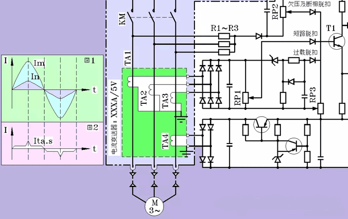 CAD繪制的電動(dòng)機(jī)保護(hù)裝置電路圖