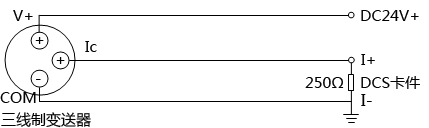 DCS卡件供電的三線制變送器4-20mA回路