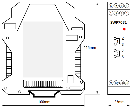 SWP7081溫度變送器外形尺寸