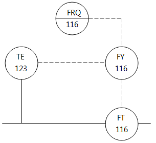 儀表系統(tǒng)圖中帶溫度補(bǔ)償?shù)牧髁坑涗?、積算的儀表位號(hào)示例