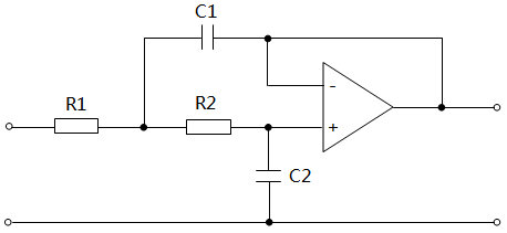 采用運算放大器的二階有源LPF電路