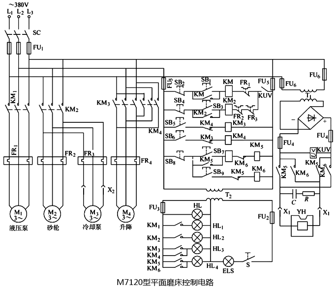M7120型平面磨床控制電路