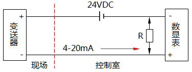 兩線制變送器接線示意圖