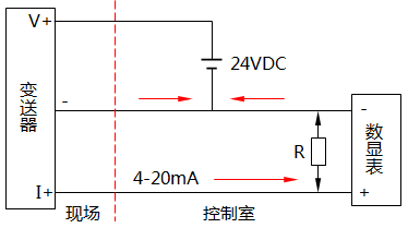 三線制變送器接線示意圖