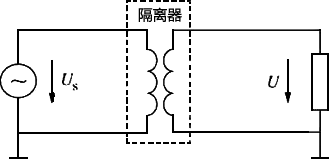 用隔離器將兩點接地隔離示意