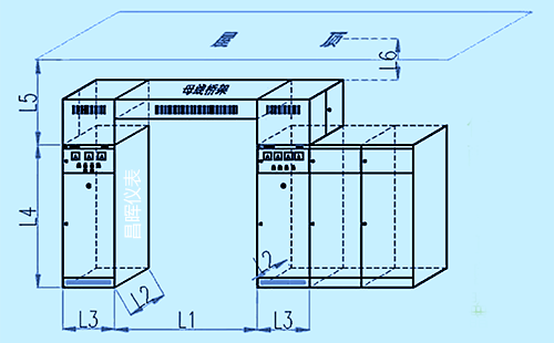 變配電室內(nèi)電器柜安裝示意圖