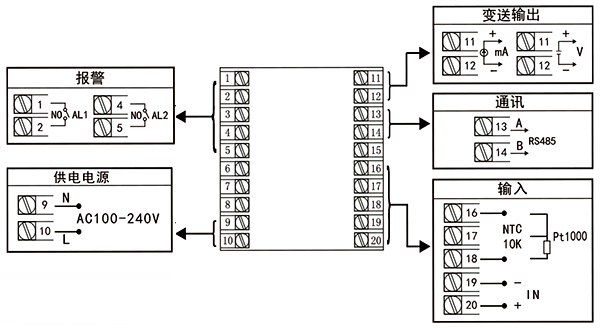 YR-EC10電導(dǎo)率儀接線圖