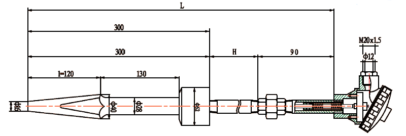 熱套式熱電偶結(jié)構(gòu)