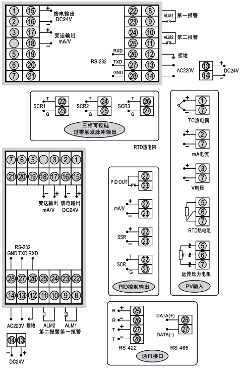 SWP-ND805智能調(diào)節(jié)器接線圖