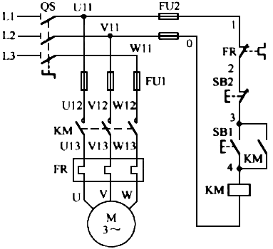 三相異步電動機的啟動控制電路圖