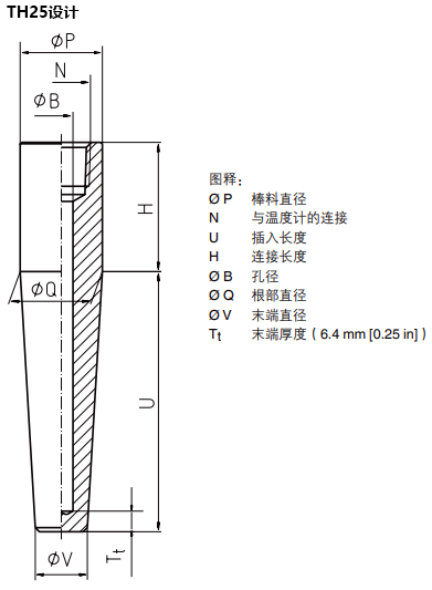 焊接式溫度計(jì)套管結(jié)構(gòu)圖