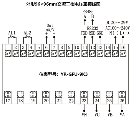 YR-GFU-9K3接線圖