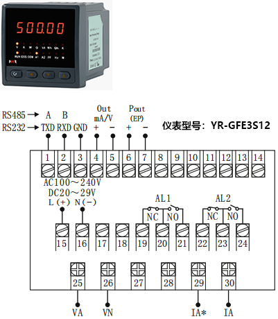 YR-GFE3S12接線圖