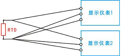 1支熱電阻不能同時連接2臺顯示儀表 
